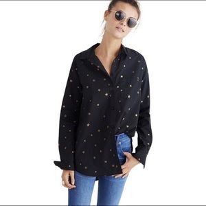 Black Collared Shirt with Stars ⭐️
